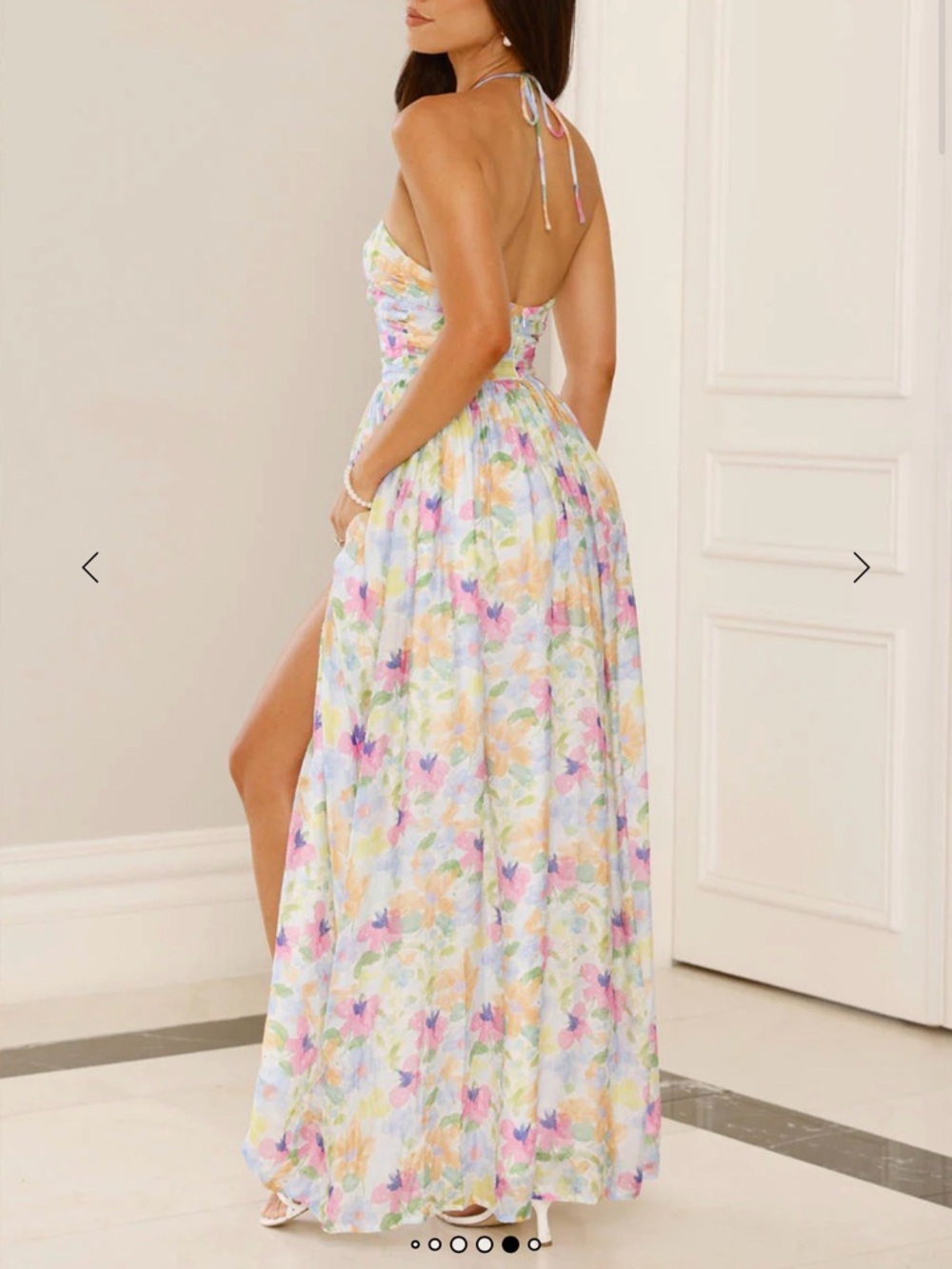 Hello Molly Pastel Floral Cutout Maxi Dress - Multi - Picture 4 of 4